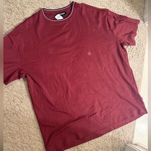 Express Men’s Tipped Collar Ringer Dark Red Short Sleeve Tee Shirt NWT - size L